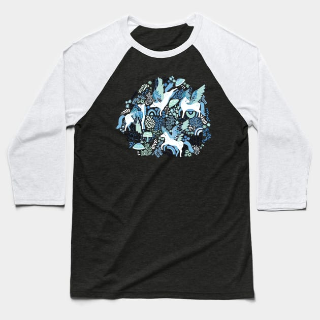 Pegasus Blues Baseball T-Shirt by TigaTiga